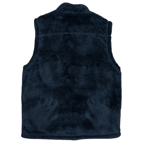 MOONSHINE SPIRIT • Men’s Navy Blue Kern Valley Fur Zip-Front Fleece Vest - Picture 4 of 7
